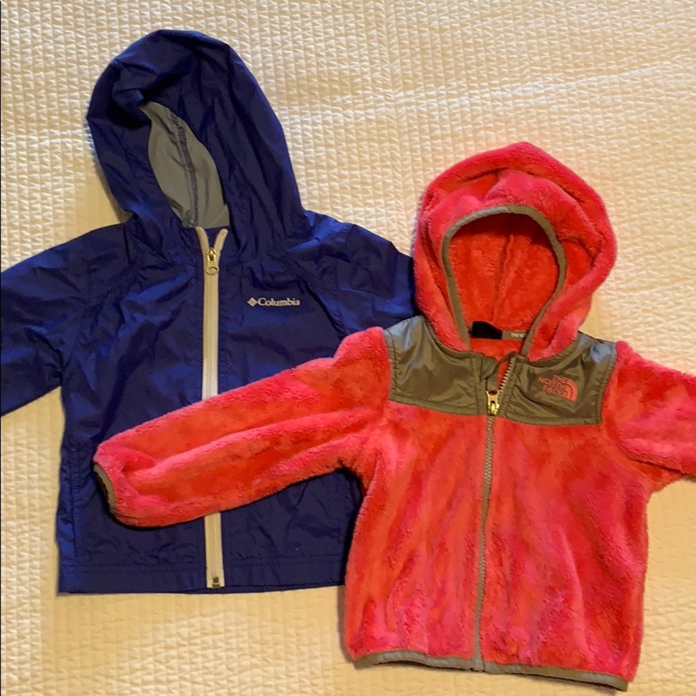 2T North Face girls fleece & Columbia windbreaker